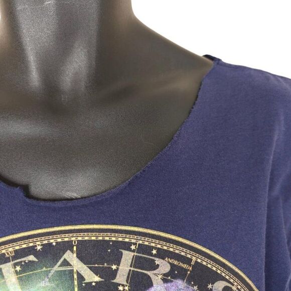 Vintage Hubble Star Show T Shirt Mens Size Medium Blue Crop Top Outer Space - Picture 5 of 7